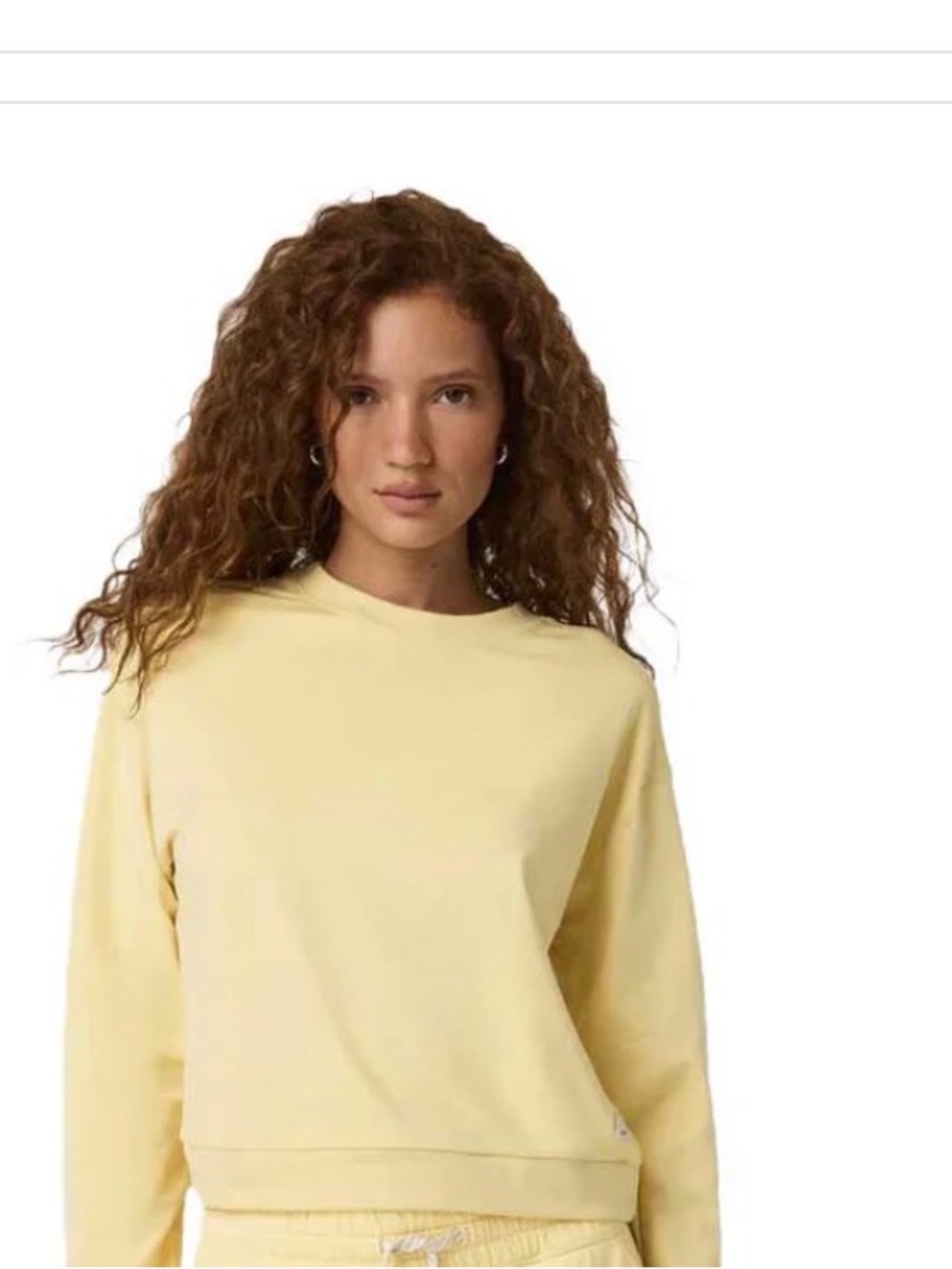 Vuori Women's Crew Sweatshirt in Pale Yellow
